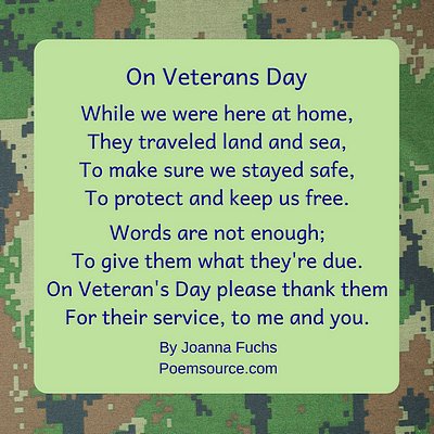 Free Printable Veterans Day Poems