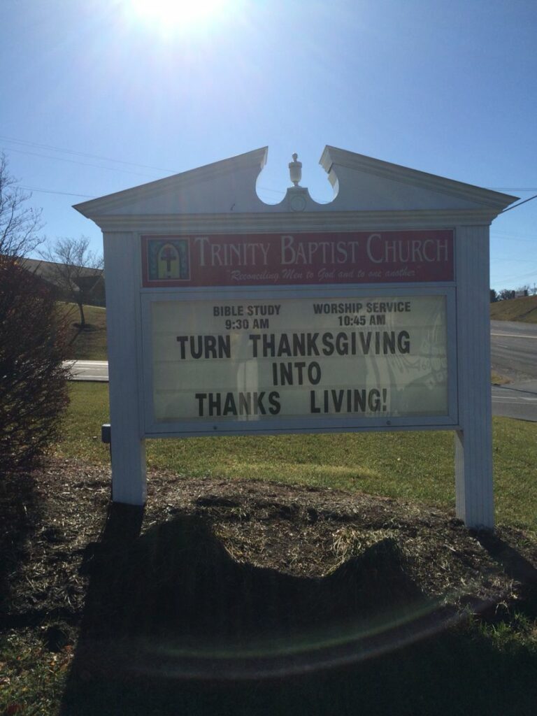 Thanksgiving Church Signs Sayings